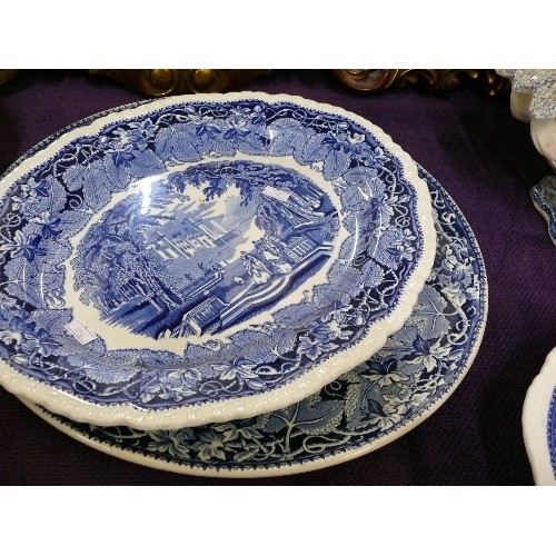 143 - A COLLECTION OF FIVE MASON'S 'VISTA' SERVING BOWLS AND PLATTERS.