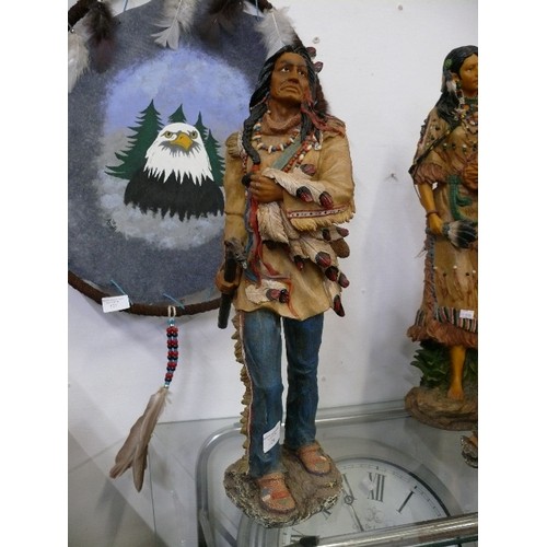 124 - A LARGE FIGURE OF A NATIVE AMERICAN.