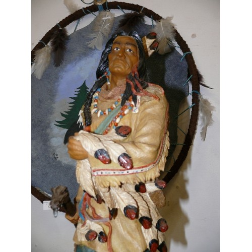 124 - A LARGE FIGURE OF A NATIVE AMERICAN.