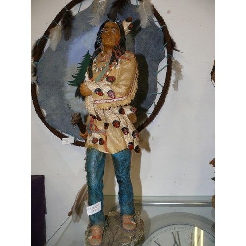 124 - A LARGE FIGURE OF A NATIVE AMERICAN.