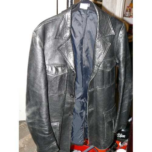 300 - A LEATHER JACKET, NO SIZE GIVEN.