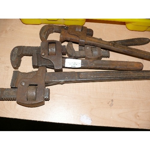 198 - FOUR STILSON WRENCHES