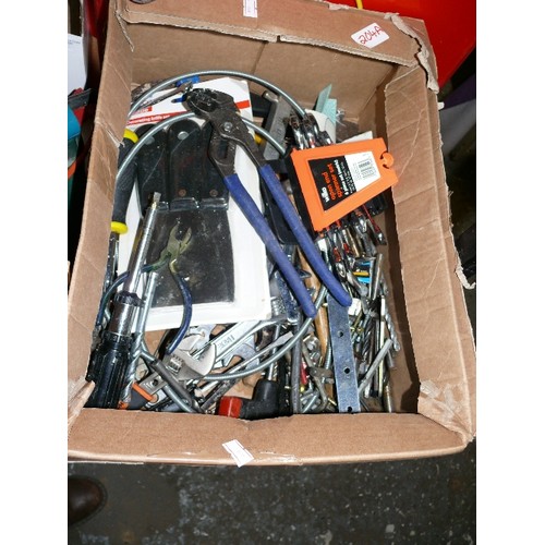 204A - NICE BOX OF MIXED TOOLS INCLUDING SPANNERS, SCREWDRIVERS ETC.