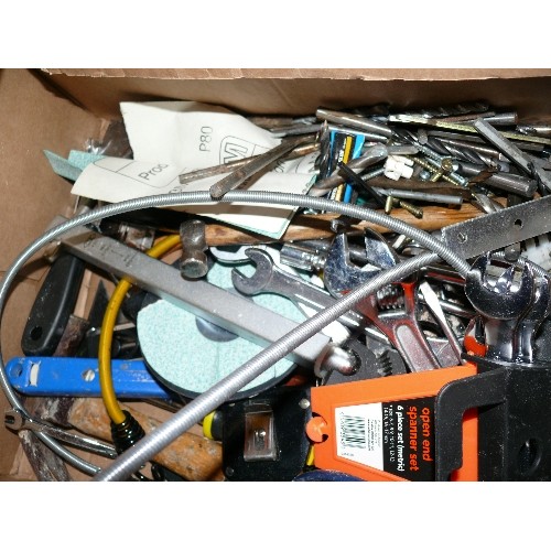 204A - NICE BOX OF MIXED TOOLS INCLUDING SPANNERS, SCREWDRIVERS ETC.