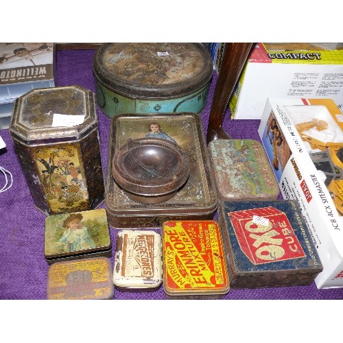 232 - A COLLECTION OF VINTAGE TINS.