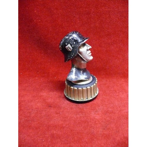 25 - A VINTAGE HEAVY METAL WORLD WAR II, SS SOLDIER BUST.