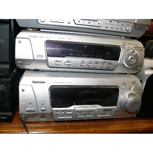 304 - A TECHNICS STEREO STACK SYSTEM WITH CD PLAYER, CASSETTE DECK AND TUNER AMPLIFIER.