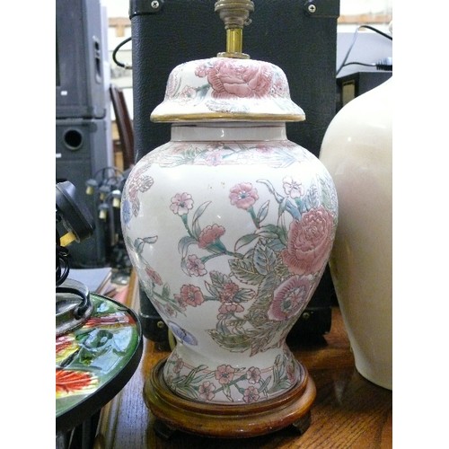 310 - A FLORAL LAMP BASE.