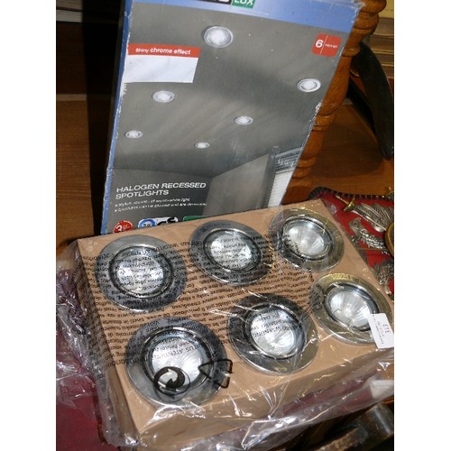 313 - A SET OF SIX HALOGEN RECESSED SPOTLIGHTS NEW IN BOX.