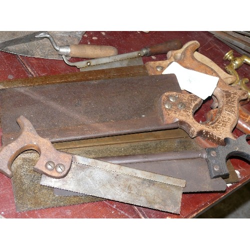 291 - SEVEN TENON SAWS, VARIOUS.