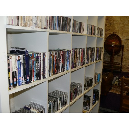 357 - FIVE CUBES OF VARIOUS DVD'S.