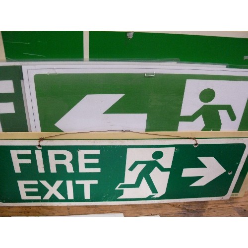 393 - QUANTITY OF SIGNAGE -  FIRE EXITS, CAUTION, EXTINGUISHER SIGNS AND THREE FRAMED RESTAURANT SIGNS.