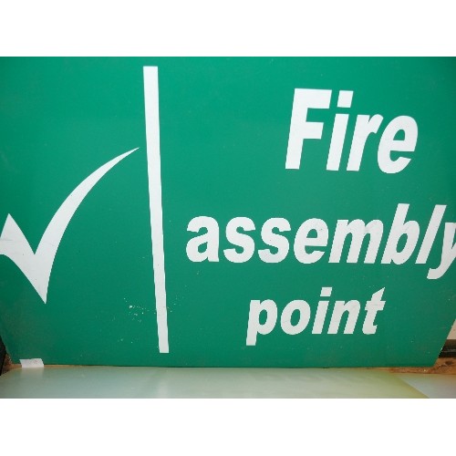 393 - QUANTITY OF SIGNAGE -  FIRE EXITS, CAUTION, EXTINGUISHER SIGNS AND THREE FRAMED RESTAURANT SIGNS.