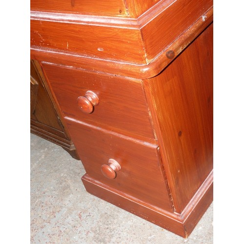 420 - PAIR OF SOLID PINE THREE DRAWER BEDSIDE CHESTS.