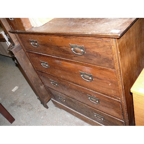 443 - LARGE ARTS AND CRAFTS PINE CHEST OF DRAWERS 2/3.