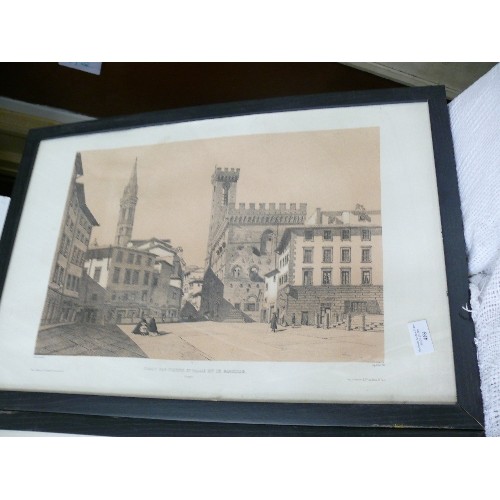 469 - COLLCTION OF LITHOGRAPH PRINT OF ARCHITECTURAL BUILDINGS IN PARIS AND FLORENCE.