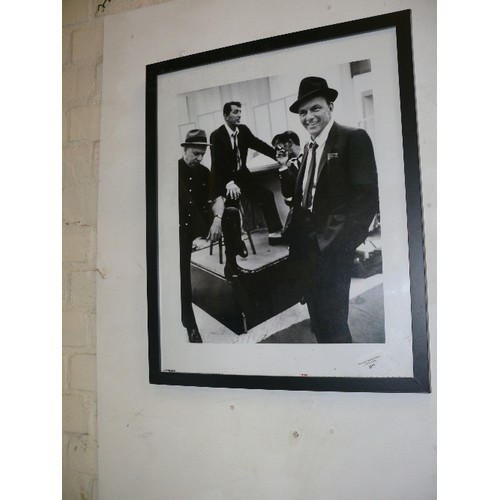 499 - RAT PACK BLACK AND WHITE PRINT, FRAMED.