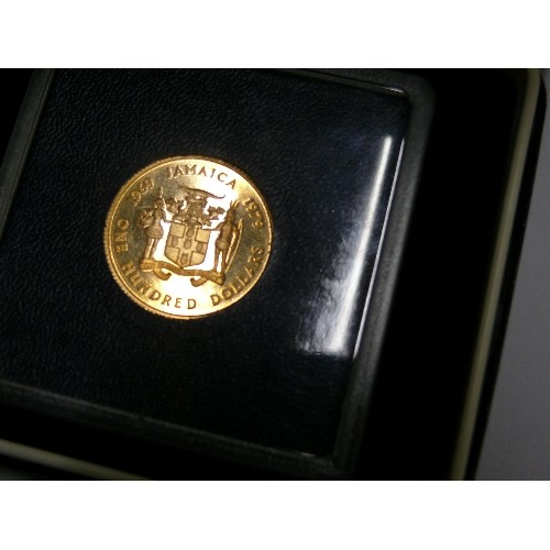 27 - ($100 GOLD PROOF COIN)  JAMAICAN 10TH ANNIVERSARY OF INVESTITURE OF PRINCE CHARLES 1969-1979 11.34 G... 