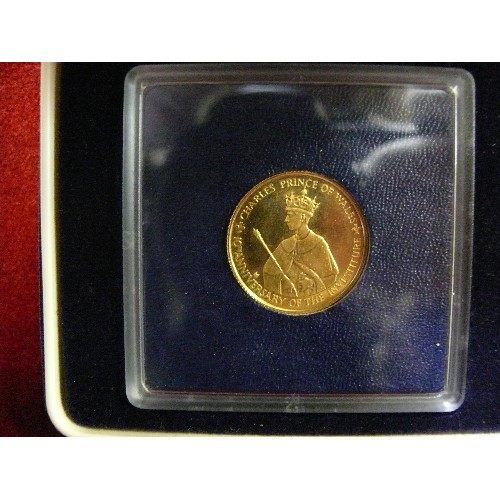 27 - ($100 GOLD PROOF COIN)  JAMAICAN 10TH ANNIVERSARY OF INVESTITURE OF PRINCE CHARLES 1969-1979 11.34 G... 