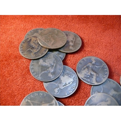 44 - SWENTY-SEVEN VICTORIAN PENNIES.