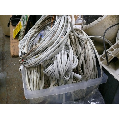 407 - LARGE BOX FULL OF EIGHT ROLLS OF CCTV CABLING.