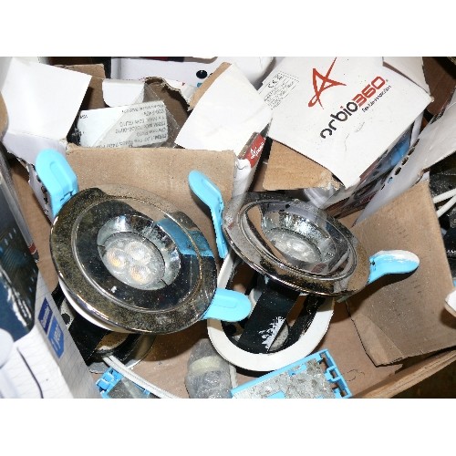 502 - SEVERAL DOWNLIGHTERS INCLUDING AN EIGHT PACK OF 15mm LED BLUE DECK LIGHT KIT.