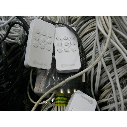 503 - MIXED BOX OF CCTV CABLING, POWER SUPPLIES ETC.