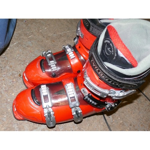 508 - RED SKI BOOTS, DALBELLO, IN BAG.  NO SIZE GIVEN.