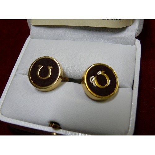 30B - PAIR OF OMEGA CUFFLINKS IN A PENROSE OF LONDON BOX WITH CERTIFICATE.