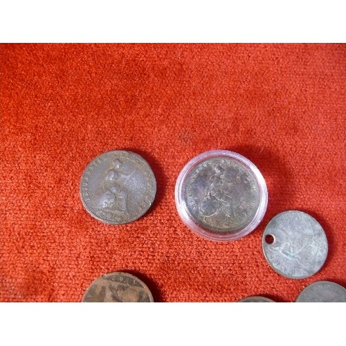 42 - VICTORIAN HALF PENNY + 15 OTHER DATING BETWEEN 1853-1958.