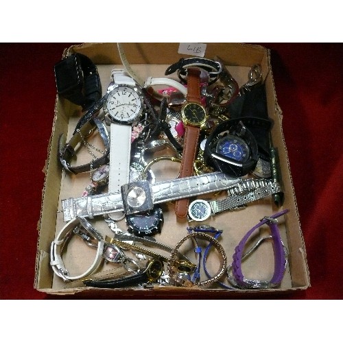 61B - APPROX FORTY GENTS AND LADIES MIXED WATCHES, MANY BRAND NAMES.