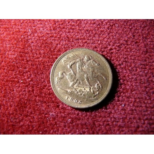 57 - A GOLD HALF SOVEREIGN, VEIL HEAD QUEEN VICTORIA, 1895.