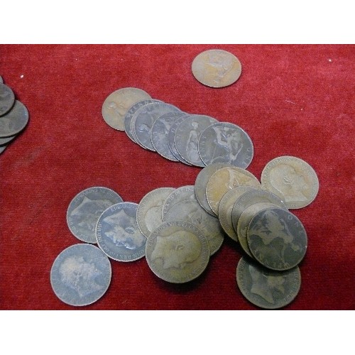 59 - COLLECTION OF VICTORIAN PENNIES, SOME IN FAIR CONDITION PLUS SOME GEORGE V AND VI.