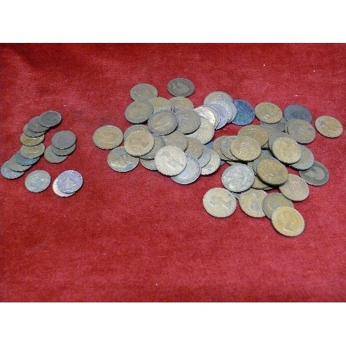 60 - COLLECTION OF HALF PENNIES DIFFERENT DATES GEORGE III ONWARDS PLUS FARTHINGS.