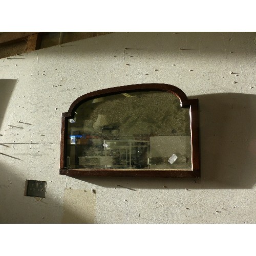 435 - OVER MANTLE MIRROR WITH WOODEN FRAME.