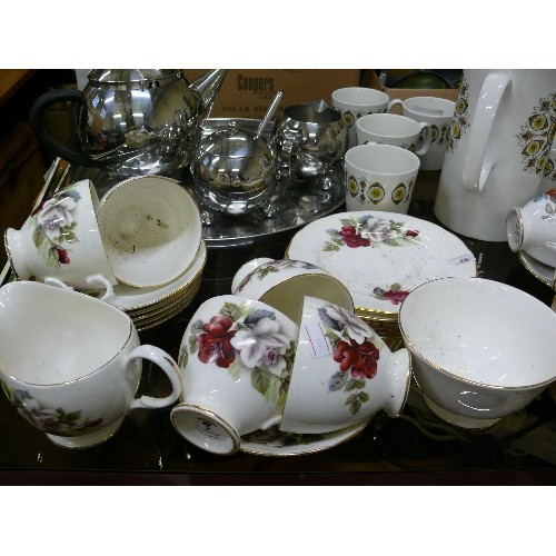 242 - A BONE CHINA TEASET BY GAINSBOROUGH.