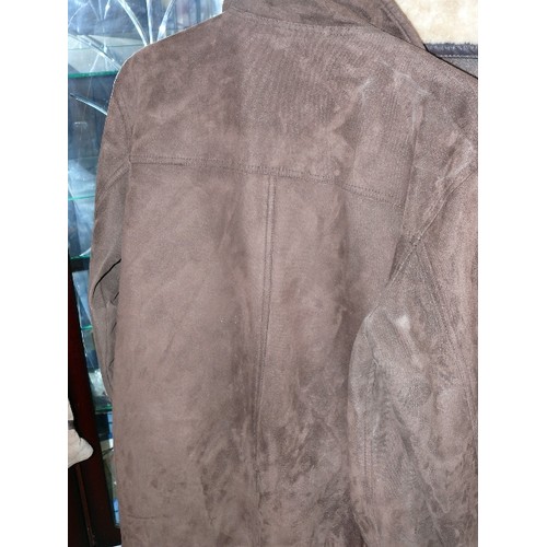 297 - A SUEDE JACKET BY REPORTAGE SIZE LARGE.