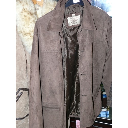 297 - A SUEDE JACKET BY REPORTAGE SIZE LARGE.