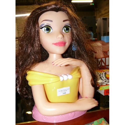 344 - A TOY DOLL HEAD OF BELLE BY DISNEY.