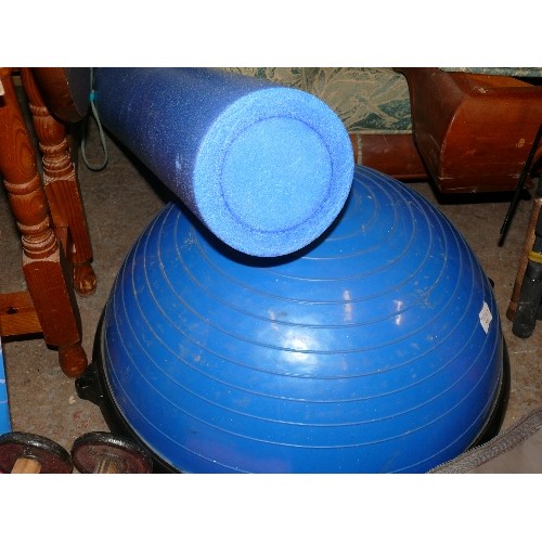 509 - YOGA HALF BALANCE BALL AND FOAM TUBE.