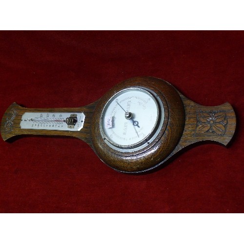 71 - A WOODEN BAROMETER BY SMITHS.