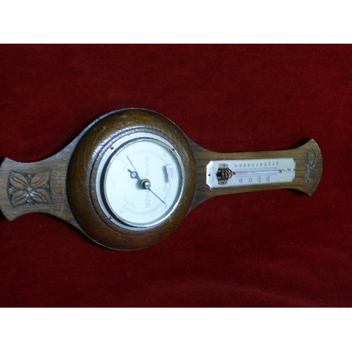 71 - A WOODEN BAROMETER BY SMITHS.