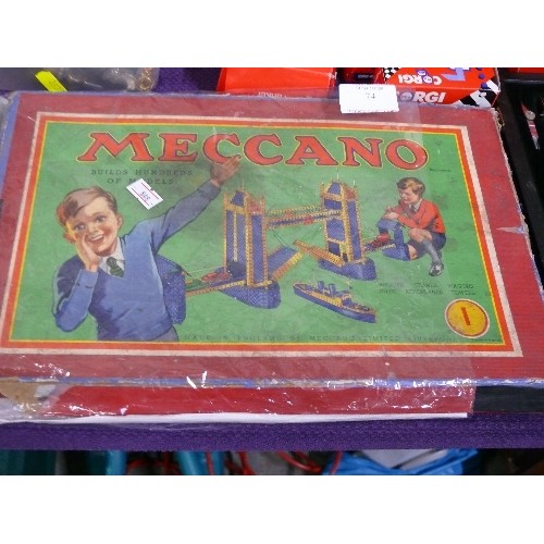 74 - A VINTAGE MECCANO SET IN ORIGINAL BOX.