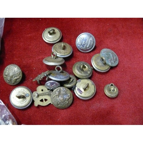 146 - A COLLECTION OF MILITARY BUTTONS PLUS SOME OTHERS.