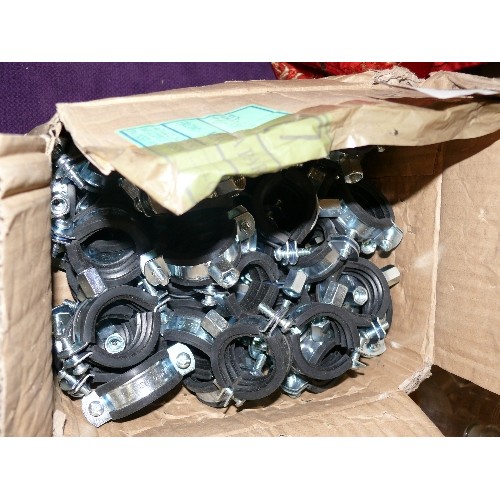 180 - THREE BOXES OF PIPE CLAMPS.