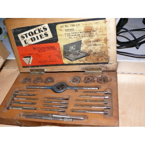 290 - A B.A. TAP AND DIE SET IN A FITTED WOODEN CASE SET No. CBA 5B.