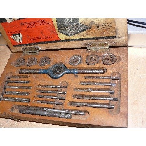 290 - A B.A. TAP AND DIE SET IN A FITTED WOODEN CASE SET No. CBA 5B.