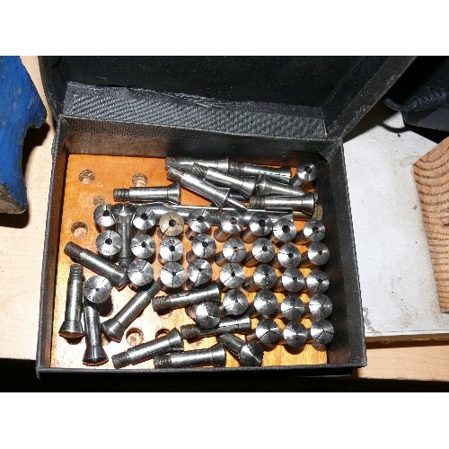 288 - A SET OF SMALL SIZE COLLETS IN A FITTED CASE.