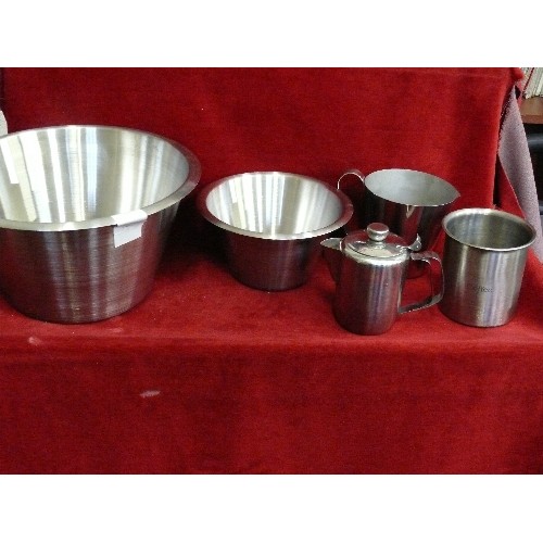 245 - VARIOUS STAINLESS STEEL ITEMS.