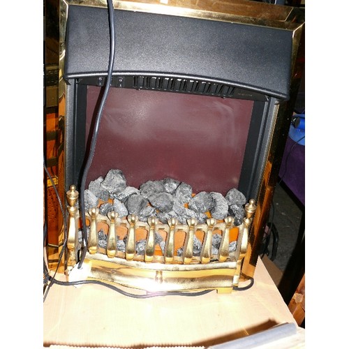 285 - AN ELECTRIC BRASS EFFECT FIRE.